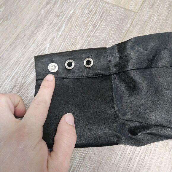 Winner's Vintage Black Satin Point Collar Button Up Shirt Women's 2X Plus - Picture 7 of 7